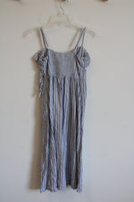 Old Navy Blue And White Striped Cotton Dress | XS