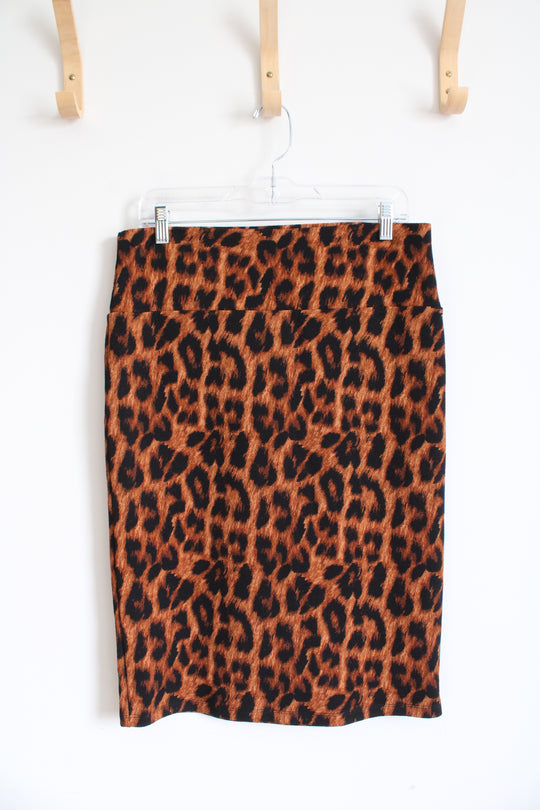 LuLaRoe Brown & Black Leopard Print Skirt | L