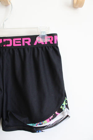 Under Armour Black & Pink Athletic Shorts | Youth L