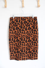 LuLaRoe Brown & Black Leopard Print Skirt | L
