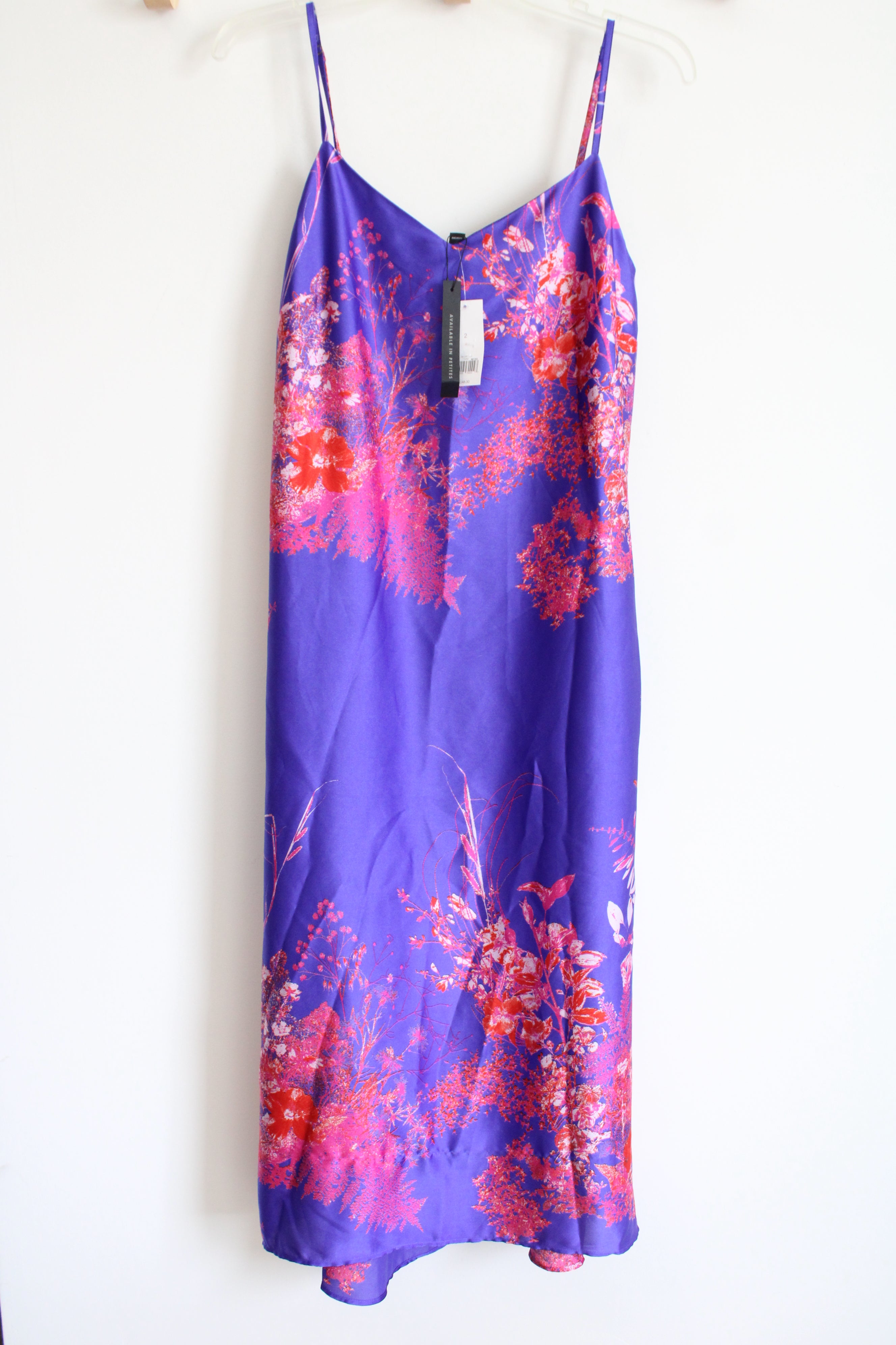 NEW Banana Republic Purple Satin Patterned Slip Dress NEW Banana Republic Purple Satin Patterned Slip Dress