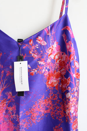 NEW Banana Republic Purple Satin Patterned Slip Dress | 2 Jubilee Thrift NEW Banana Republic Purple Satin Patterned Slip Dress | 2 Jubilee Thrift