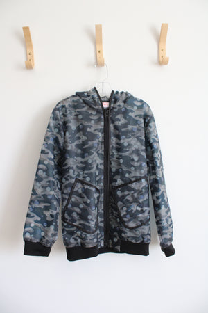 Wonder Nation Gray Patterned Rain Jacket | Youth L (10/12)