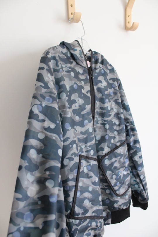 Wonder Nation Gray Patterned Rain Jacket | Youth L (10/12)
