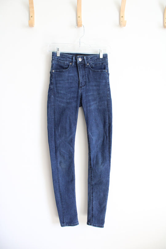 Express High Rise Stretch Dark Wash Jeans | 00L