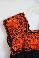 Black & Orange Embroidered Dress | 40