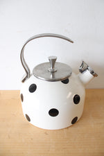 Kate Spade Deco Dot White & Black Polka Dot Tea Kettle