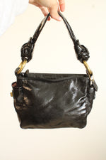 Coach Black Knot Patent Leather Mini Y2K Purse