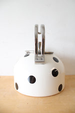 Kate Spade Deco Dot White & Black Polka Dot Tea Kettle