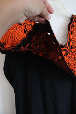 Black & Orange Embroidered Dress | 40