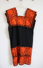 Black & Orange Embroidered Dress | 40