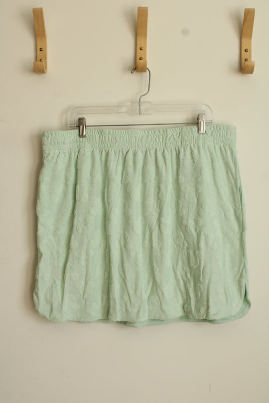 NEW Disney Light Green Mickey Mouse Terry Skirt | L