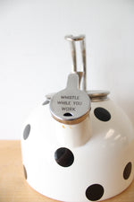 Kate Spade Deco Dot White & Black Polka Dot Tea Kettle