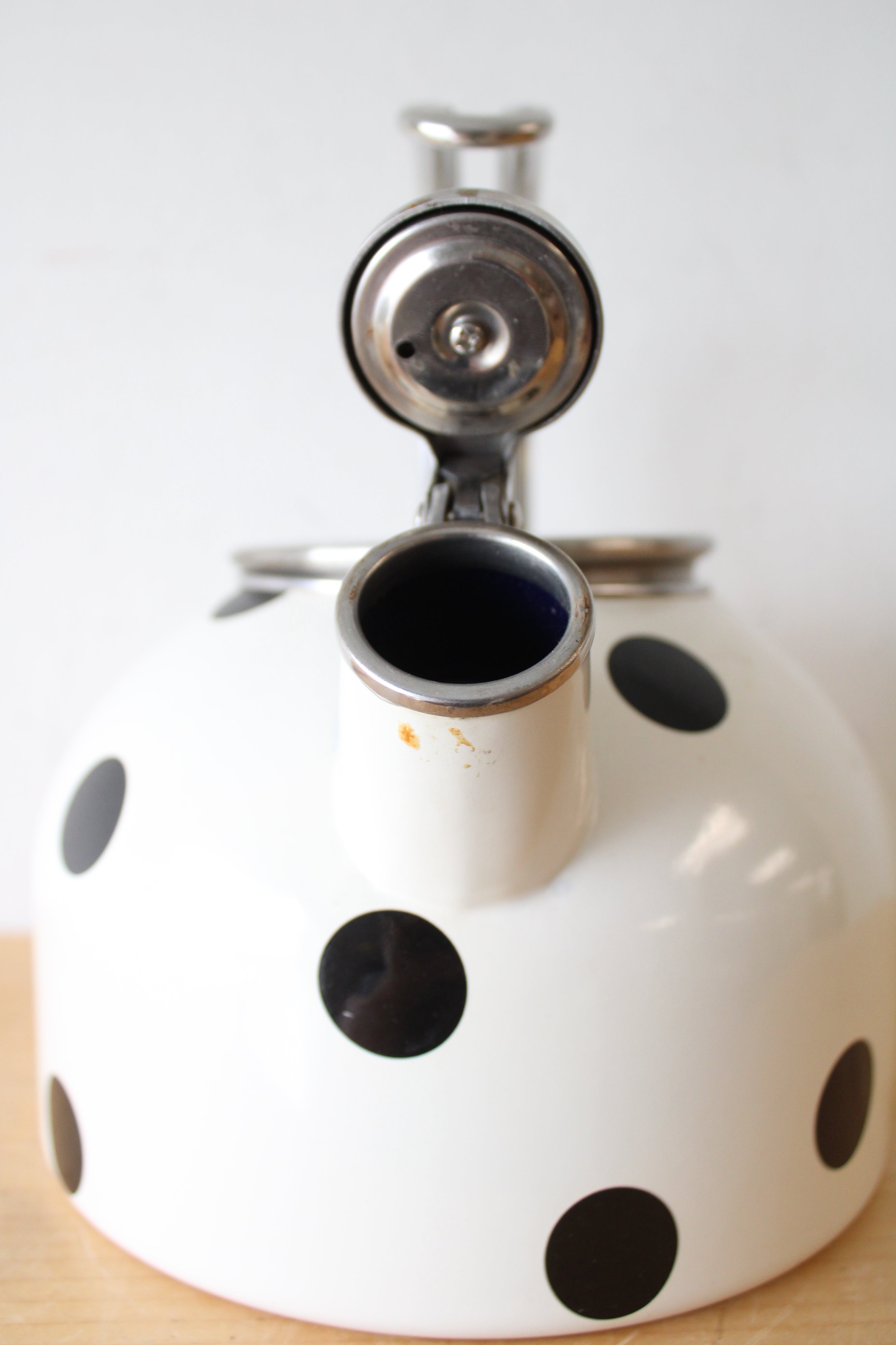 Kate Spade Deco Dot White & Black Polka Dot Tea Kettle
