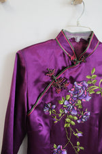 Purple Beaded Embroidered Chinese Dress | M