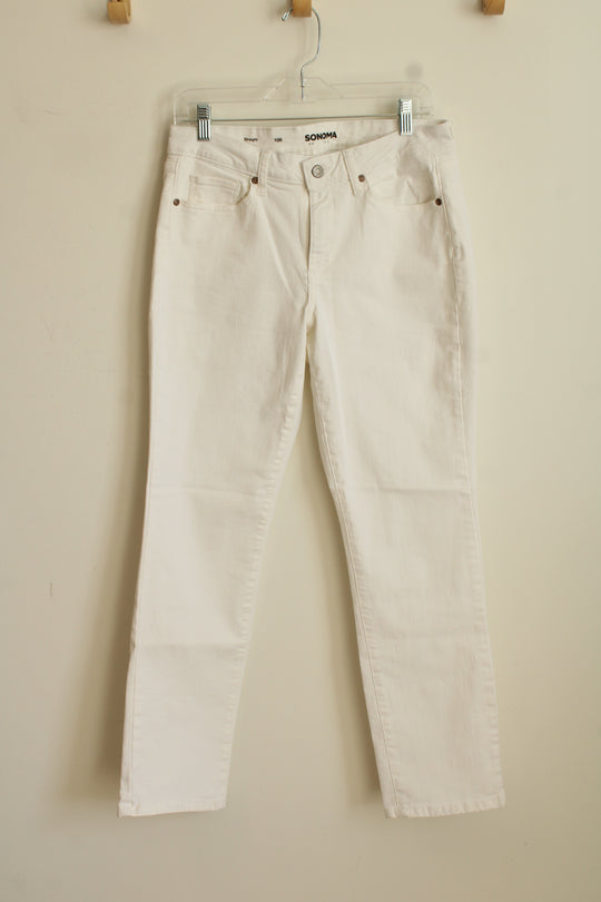 Sonoma White Denim Straight Leg Pants | 10