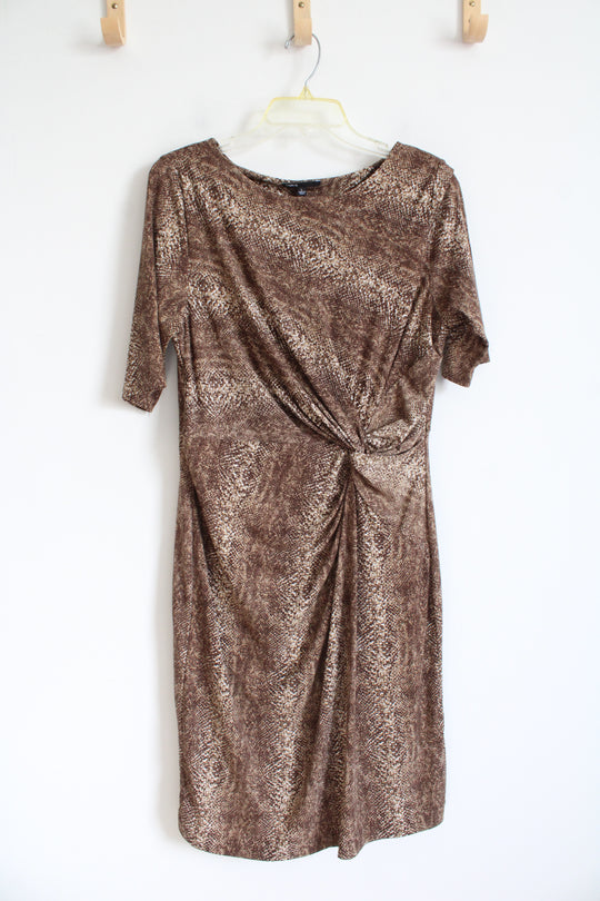 Chaus Brown Snakeskin Patterned Dress | L