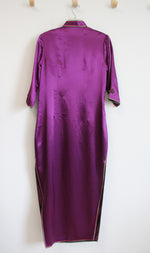 Purple Beaded Embroidered Chinese Dress | M