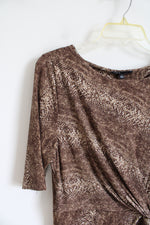 Chaus Brown Snakeskin Patterned Dress | L