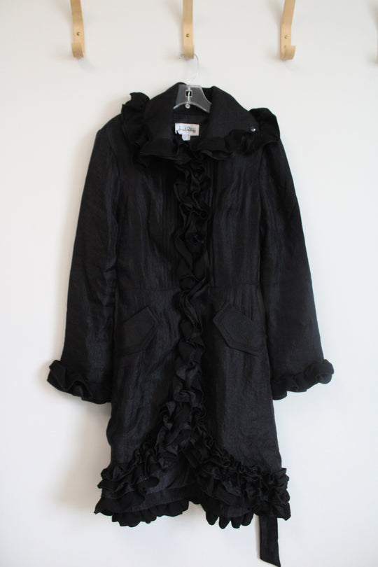 Joseph Ribkoff Black Belted Ruffle Dress | 6