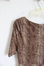Chaus Brown Snakeskin Patterned Dress | L