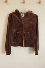 Juicy Couture Brown Velour Hoodie Jacket | L