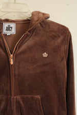 Juicy Couture Brown Velour Hoodie Jacket | L
