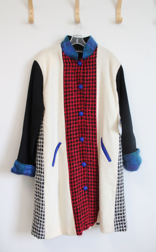 NEW Coloratura Color Block Wool Swing Coat | M