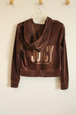 Juicy Couture Brown Velour Hoodie Jacket | L