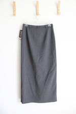 NEW Haggar Stretch Gray Midi Skirt | 4