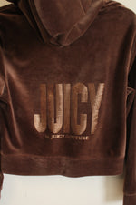 Juicy Couture Brown Velour Hoodie Jacket | L
