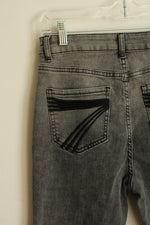 Gray Bootcut Flare Jeans with Embroidered Pockets | S