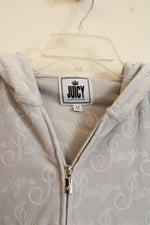 Juicy Couture Light Gray Velour Logo Hoodie | M