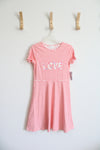 NEW Btween Pink & White Striped LOVE Flower Dress | Youth 14/16