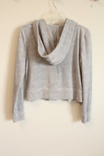 Juicy Couture Light Gray Velour Logo Hoodie | M
