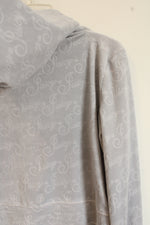Juicy Couture Light Gray Velour Logo Hoodie | M