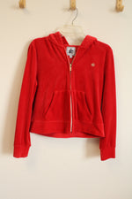 Juicy Couture Red Velour Track Jacket | L