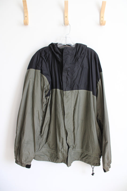 Cabela's Black & Olive Green Windbreaker Jacket | XL