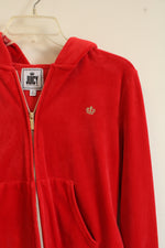Juicy Couture Red Velour Track Jacket | L