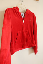 Juicy Couture Red Velour Track Jacket | L