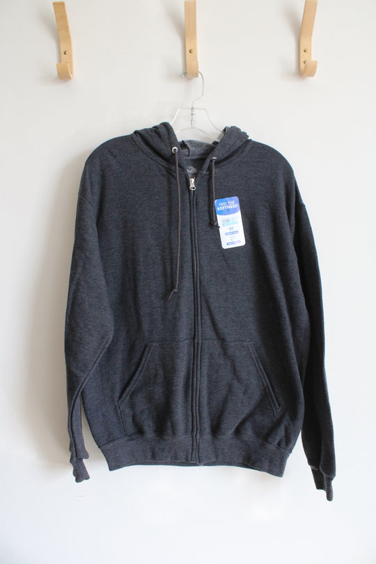 NEW Fruit Of The Loom Gray Full Zip Jacket | M