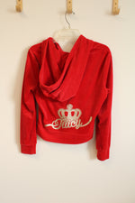 Juicy Couture Red Velour Track Jacket | L