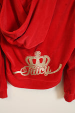 Juicy Couture Red Velour Track Jacket | L