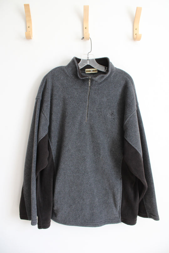 North End Gray & Black Fleece 1/4 Zip Sweatshirt | L