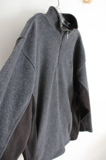 North End Gray & Black Fleece 1/4 Zip Sweatshirt | L