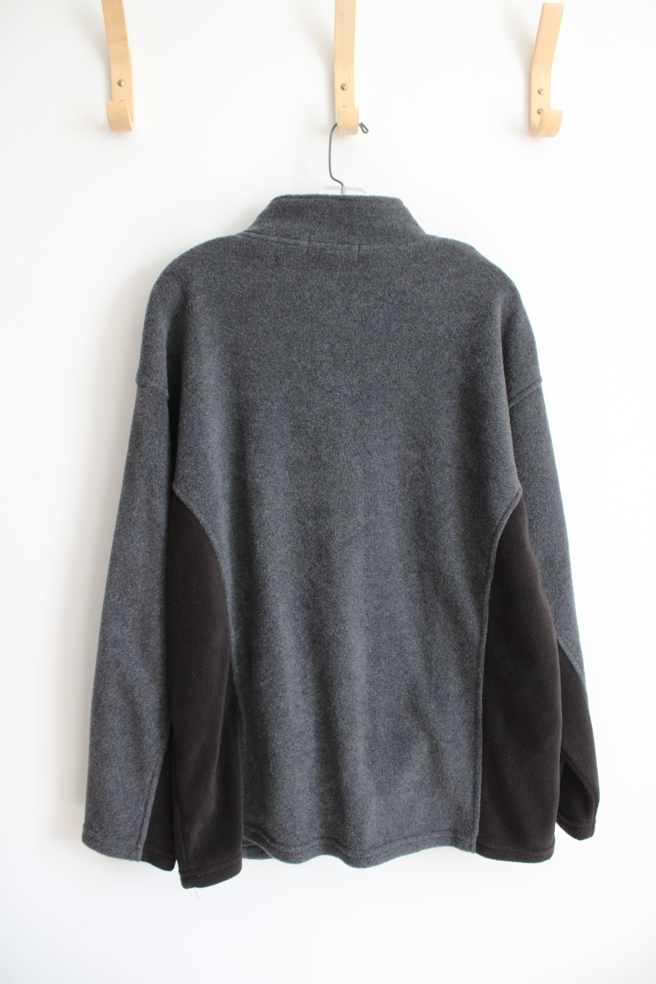 North End Gray & Black Fleece 1/4 Zip Sweatshirt | L
