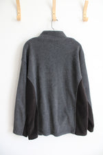 North End Gray & Black Fleece 1/4 Zip Sweatshirt | L