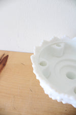 Fenton Milk White Glass Hobnail Footed 6-Candle Holder