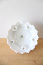 Fenton Milk White Glass Hobnail Footed 6-Candle Holder