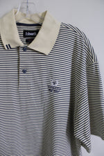 Ashworth Wyncote Golf Club Yellow Blue Striped EZ-Tech Polo Shirt | L
